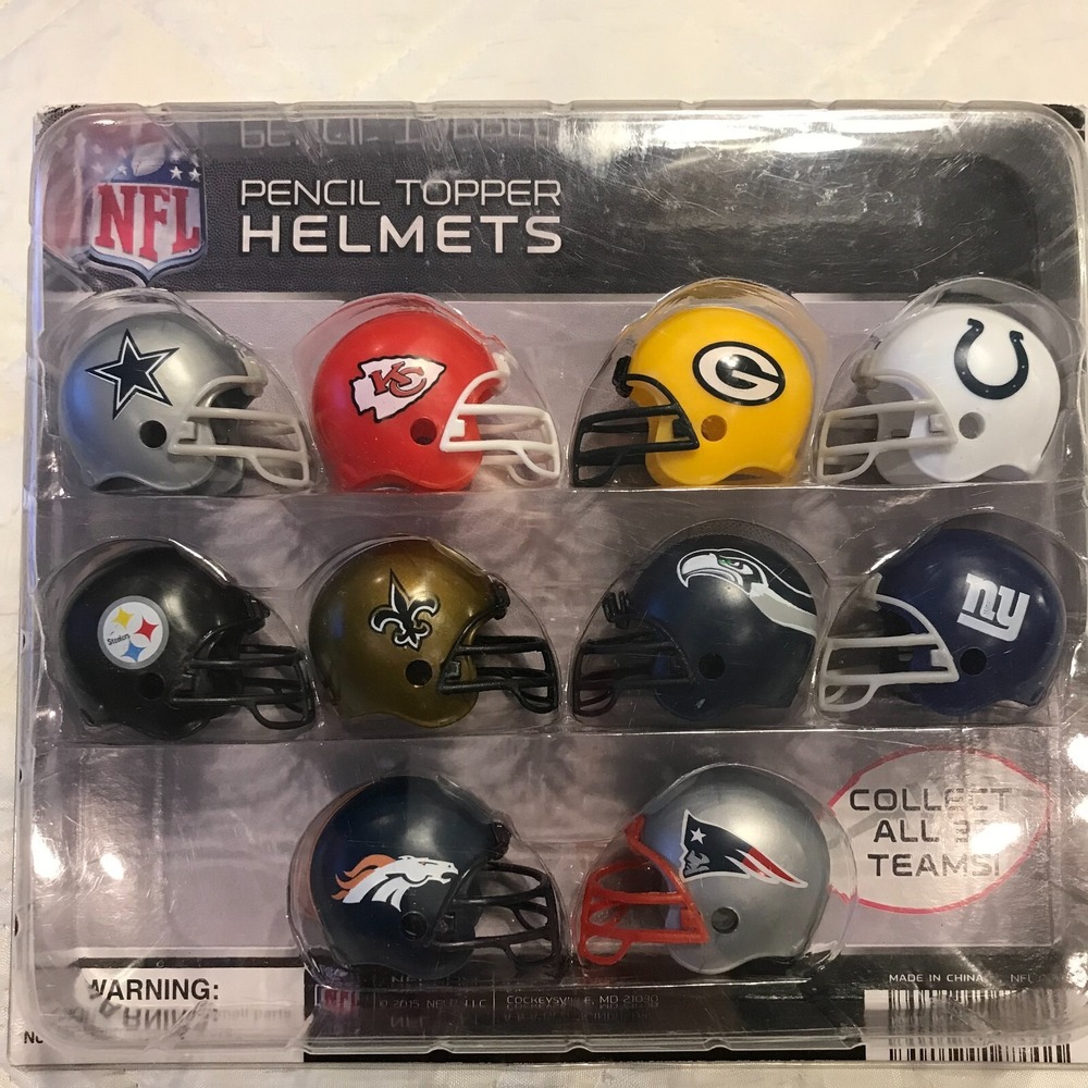 10 2015 NFL Pencil Topper Helments Dallas, Green Bay, Giants, Steelers and more
